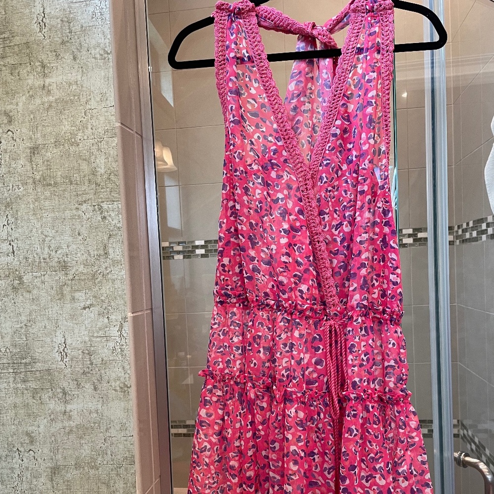 Ramy Brook Women's Printed Donica Sleeveless Coverup Dress-pink-size Medium